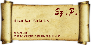 Szarka Patrik névjegykártya