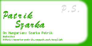 patrik szarka business card